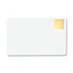 PVC white plastic cards with a Gold HoloPatch